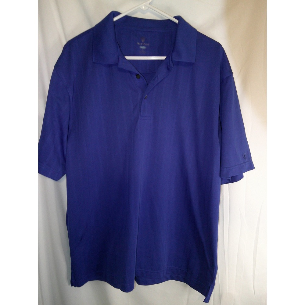 Mens Pro Tour Polo‎ Shirt Short Sleeve Casual Golf Athletic Blue